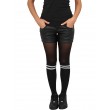 Ladies Skater  Black / White Stripe Over-knee Socks